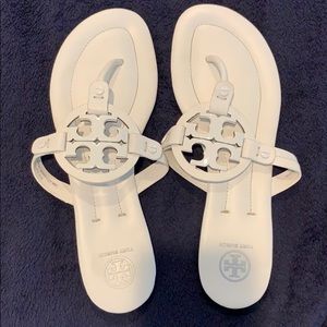 Like new condition, white Tory Burch sandals